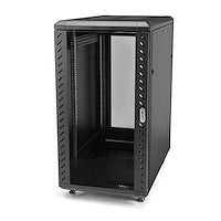 STARTECH 4-Post 25U Server Rack Cabinet | 19" Data Rack Cabinet for IT | Network Equipment | with Adjustable Mounting Rails (RK2536BKF)
