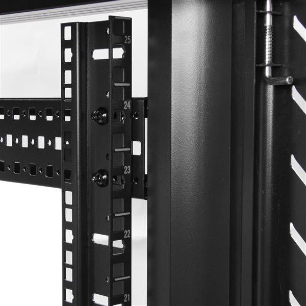 STARTECH 4-Post 25U Server Rack Cabinet | 19" Data Rack Cabinet for IT | Network Equipment | with Adjustable Mounting Rails (RK2536BKF)