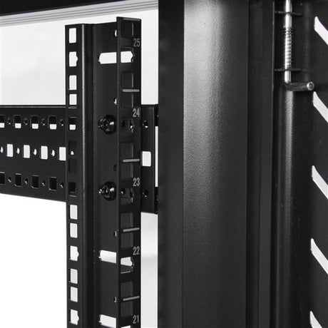 STARTECH 4-Post 25U Server Rack Cabinet | 19" Data Rack Cabinet for IT | Network Equipment | with Adjustable Mounting Rails (RK2536BKF)