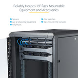 STARTECH 4-Post 25U Server Rack Cabinet | 19" Data Rack Cabinet for IT | Network Equipment | with Adjustable Mounting Rails (RK2536BKF)