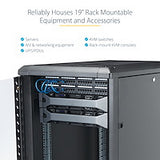 STARTECH 4-Post 25U Server Rack Cabinet | 19" Data Rack Cabinet for IT | Network Equipment | with Adjustable Mounting Rails (RK2536BKF)