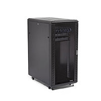 STARTECH 4-Post 25U Server Rack Cabinet | 19" Data Rack Cabinet for IT | Network Equipment | with Adjustable Mounting Rails (RK2536BKF)