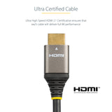 STARTECH 6ft (2m) HDMI 2.1 Cable 8K - Certified Ultra High Speed HDMI Cable 48Gbps - 8K 60Hz|4K 120Hz HDR10+ eARC - Ultra HD 8K HDMI Cable - Monitor|TV|Display - Flexible TPE Jacket (HDMM21V2M)