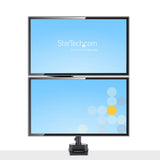 STARTECH Desk Mount Dual Monitor Arm - Full Motion Monitor Mount for 2x VESA Displays up to 32" (17lb|8kg) - Vertical Stackable Arms - Height Adjustable|Articulating - Clamp|Grommet (ARMDUALPIVOT)