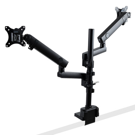 STARTECH Desk Mount Dual Monitor Arm - Full Motion Monitor Mount for 2x VESA Displays up to 32" (17lb|8kg) - Vertical Stackable Arms - Height Adjustable|Articulating - Clamp|Grommet (ARMDUALPIVOT)