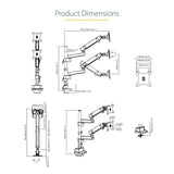 STARTECH Desk Mount Dual Monitor Arm - Full Motion Monitor Mount for 2x VESA Displays up to 32" (17lb|8kg) - Vertical Stackable Arms - Height Adjustable|Articulating - Clamp|Grommet (ARMDUALPIVOT)
