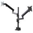 STARTECH Desk Mount Dual Monitor Arm - Full Motion Monitor Mount for 2x VESA Displays up to 32" (17lb|8kg) - Vertical Stackable Arms - Height Adjustable|Articulating - Clamp|Grommet (ARMDUALPIVOT)