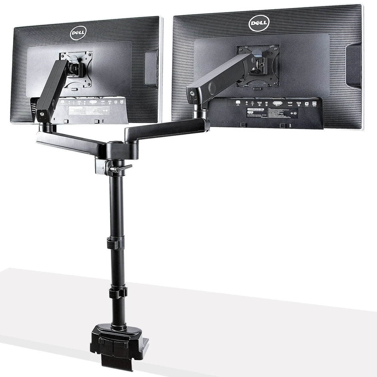 STARTECH Desk Mount Dual Monitor Arm - Full Motion Monitor Mount for 2x VESA Displays up to 32" (17lb|8kg) - Vertical Stackable Arms - Height Adjustable|Articulating - Clamp|Grommet (ARMDUALPIVOT)