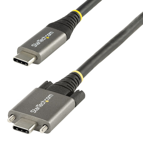 STARTECH 20" (50cm) Side Screw Locking USB C Cable 10Gbps - USB 3.2 Gen 2 Type-C Cable - 100W (5A) Power Delivery Charging | DP Alt Mode - Dual Screw Lock - USB-C Cord Charge|Sync (USB31CCSLKV50CM) (USB31CCSLKV50CM)