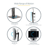 STARTECH Free Standing Single Monitor Mount - Height Adjustable Monitor Stand - For VESA Mount Displays up to 32" (15lb|7kg) - Ergonomic Monitor Stand for Desk - Tilt|Swivel|Rotate (FPPNEUSTND) (FPPNEUSTND)