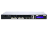 QNAP 1U | Intel Xeon D-2166NT (12x 2GHz) | 64GB DDR4 2666 MHz | 2x 2.5" SATA | 4x 10GbE SFP+ | 8x RJ-45 (QUCPE-7012-D2166NT-64G)
