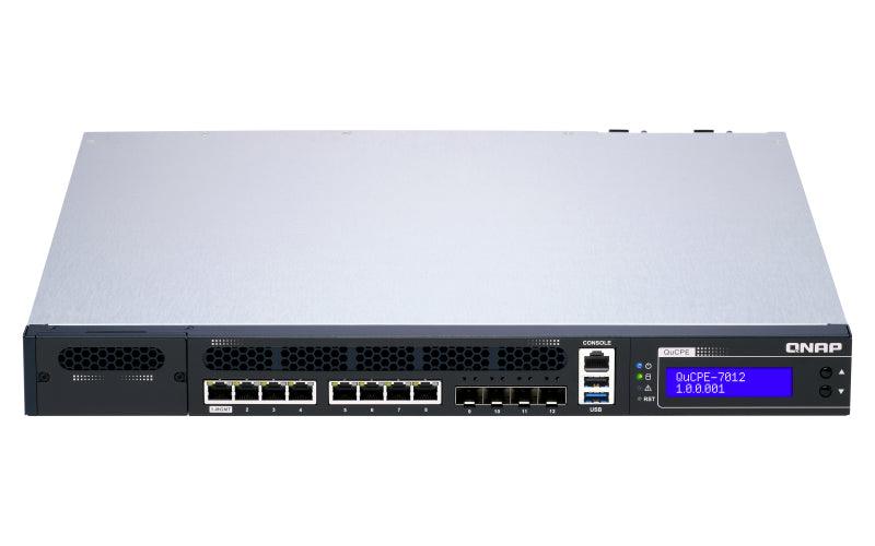 QNAP 1U | Intel Xeon D-2146NT (8x 2.3GHz) | 32GB DDR4 2666 MHz | 2x 2.5" SATA | 4x 10GbE SFP+ | 8x RJ-45 (QUCPE-7012-D2146NT-32G)