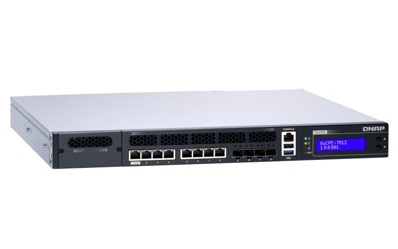 QNAP 1U | Intel Xeon D-2146NT (8x 2.3GHz) | 32GB DDR4 2666 MHz | 2x 2.5" SATA | 4x 10GbE SFP+ | 8x RJ-45 (QUCPE-7012-D2146NT-32G)