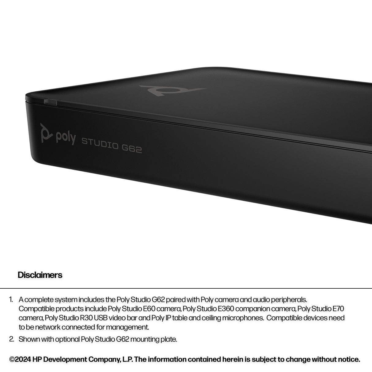 POLY Studio G62 Personal Video Conferencing System