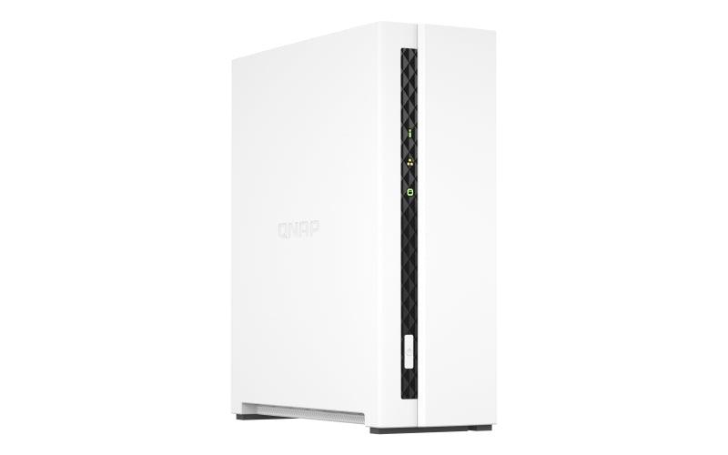 QNAP 1 x 3.5" | ARM 4-core Cortex-A55 | 2 GB DDR | 4 GB Flash | 36 W | 100-240 V | 1.34 lbs (TS-133)