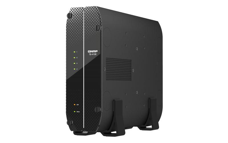 QNAP 4 x 2.5" | Intel Celeron J6412 | Intel UHD Graphics | 8 GB RAM | 4 GB Flash | 90 W 100-240 V | 65x180x254 mm | 2.54 kg (TS-410E-8G)