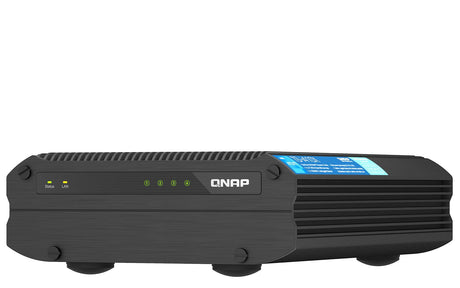 QNAP 4 x 2.5" | Intel Atom x6425E | Intel UHD Graphics | 8 GB RAM | 4 GB Flash | 90W 100-240V | 65x180x254 mm | 2.54 kg (TS-I410X-8G)