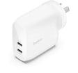 BELKIN BoostCharge Pro Dual USB-C Wall Charger with PPS 60W - White (WCB010auWH), 2XUSB-C (PD 3.1)(30W),Compact & Travel Ready,Fast Charger,Laptop,2YR