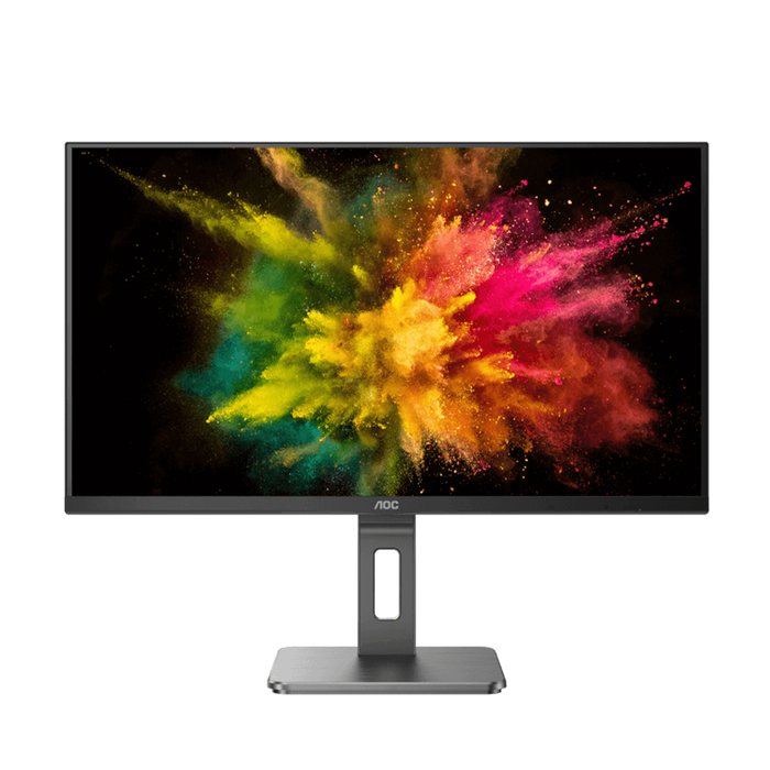 AOC business monitor with vibrant display, representing low-power, energy-efficient operation for offices and organisations.