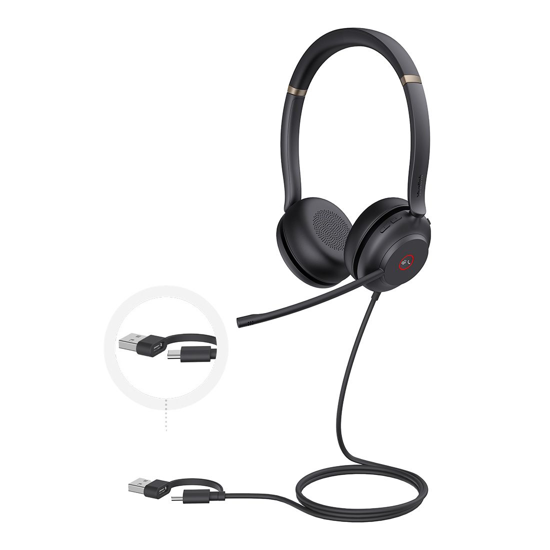YEALINK UH37 Dual MicrosoftTeams Certified USB Wired Headset USB-C/A