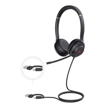 YEALINK UH37 Dual MicrosoftTeams Certified USB Wired Headset USB-C/A
