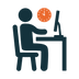 Icon of a person seated at a desk representing TechForGood’s Priority Jobseeker pathways and inclusive employment model.