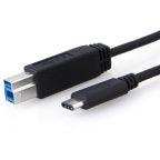 8WARE USB-C to USB-B Cable 1m Type-C to B Male to Male Black 10Gbps 8WARE