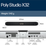 POLY Studio X32 All-In-One No Power Supply Video Conferencing System