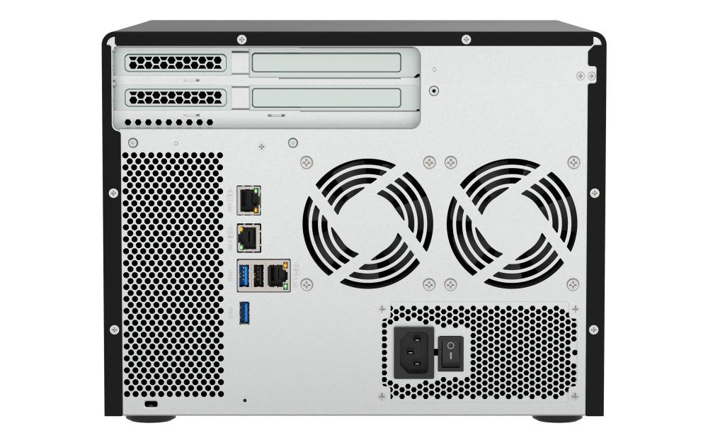 QNAP Intel Atom C5125 2.8 GHz | 8 GB UDIMM DDR4 | 5GB Flash | 6 x 3.5" + 2 x 2.5" | 2 x M.2 | 2 x 2.5Gb | 1 x 10 Gb | USB | 8.5 kg (TS-855X-8G)