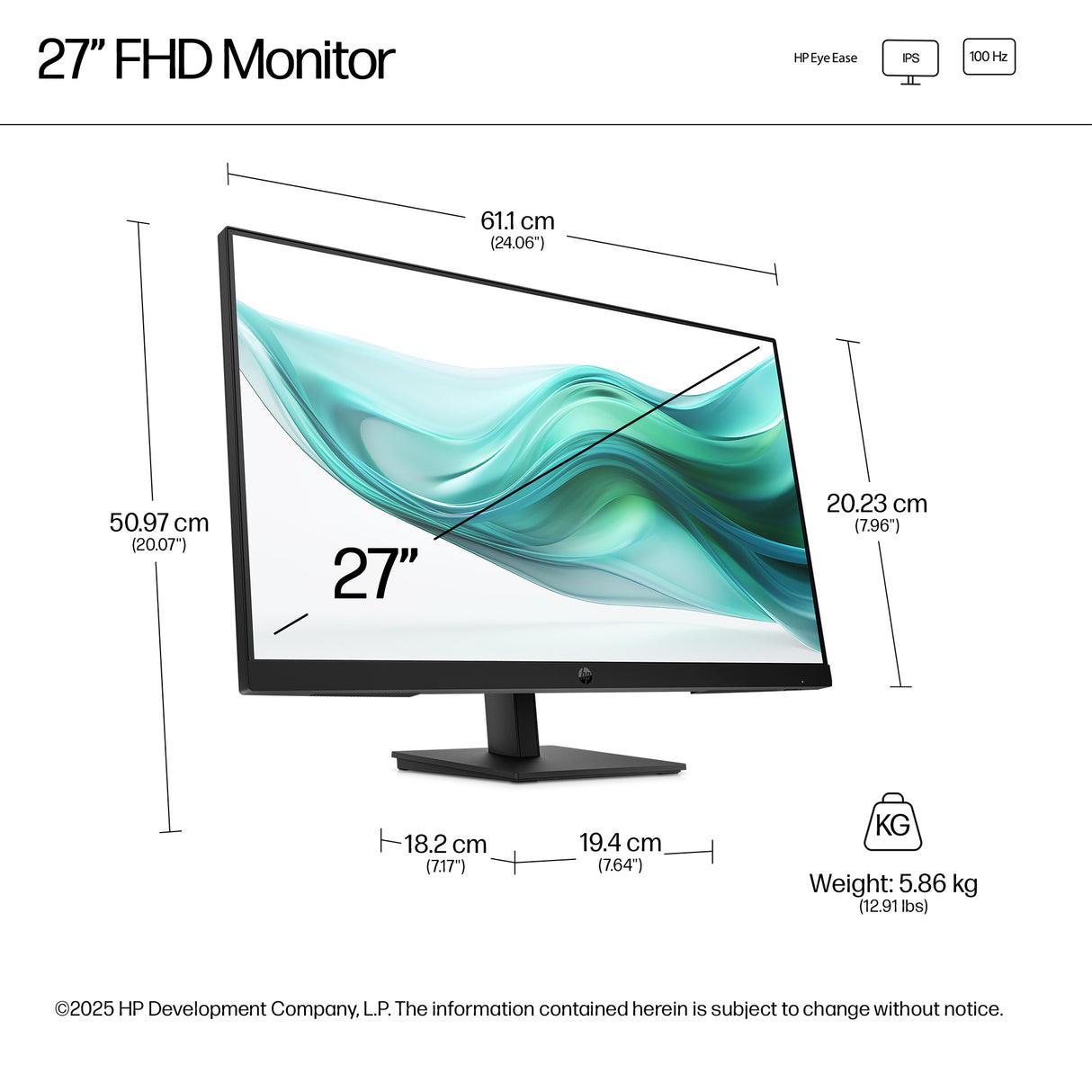 HP 327PH Monitor – 27" / Full HD / IPS / 100Hz – Business Monitor