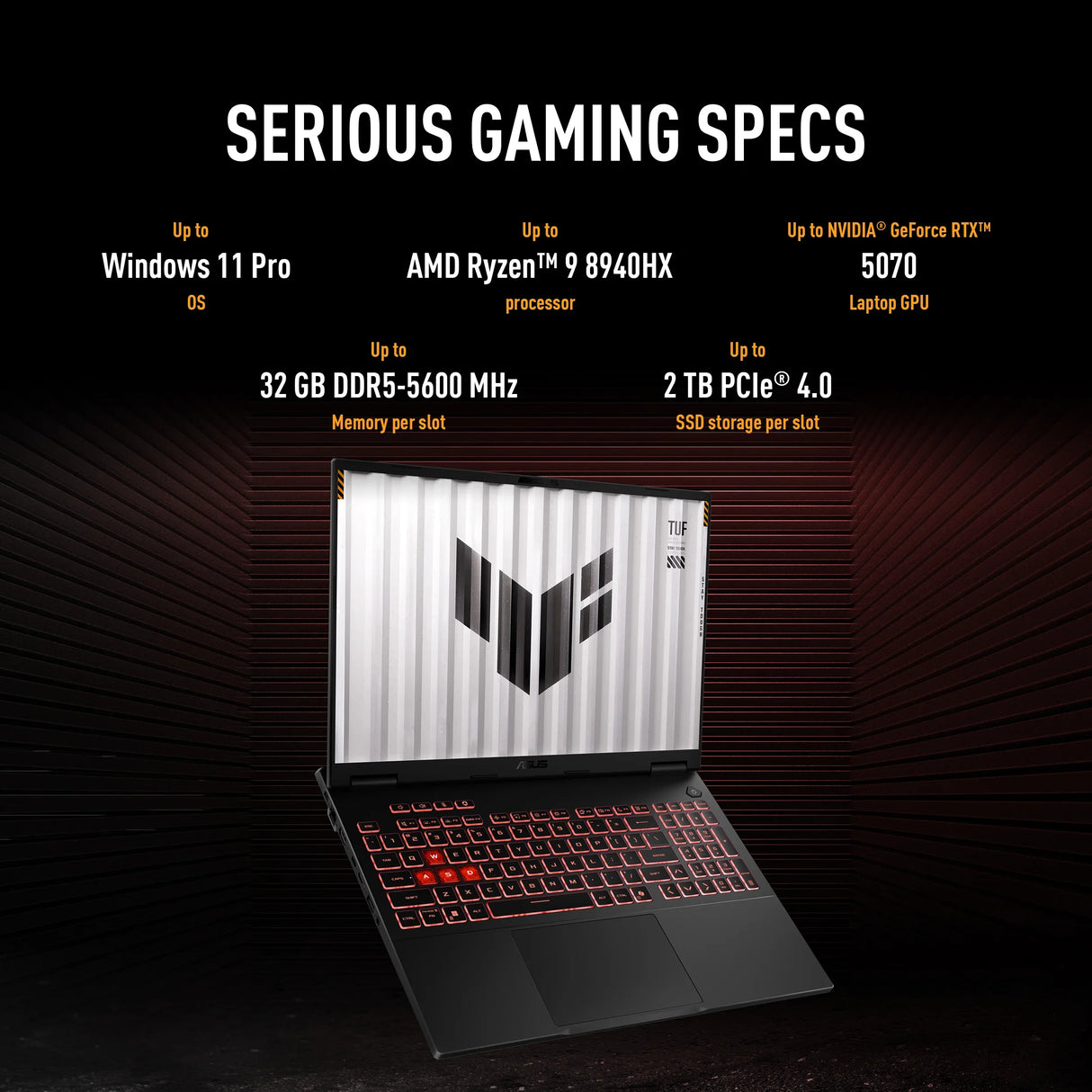 ASUS TUF Gaming A16 FA608UHI-TU124W Laptop – AMD Ryzen 7 260 / 16GB DDR5 / 512GB SSD / NVIDIA GeForce RTX 5050 – Sustainable Business Laptop