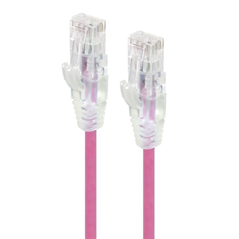 ALOGIC 0.3m Pink Series Alpha Ultra Slim Cat6 Network Cable | UTP | 28AWG (C6S-0.30PNK)