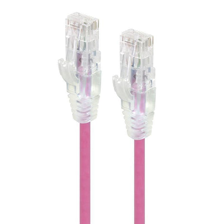 ALOGIC 0.3m Pink Series Alpha Ultra Slim Cat6 Network Cable | UTP | 28AWG (C6S-0.30PNK)