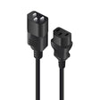 ALOGIC 2m IEC C13 to IEC C14 Computer Power Extension Cord - Male to Female - Black (MF-C13C14-02)