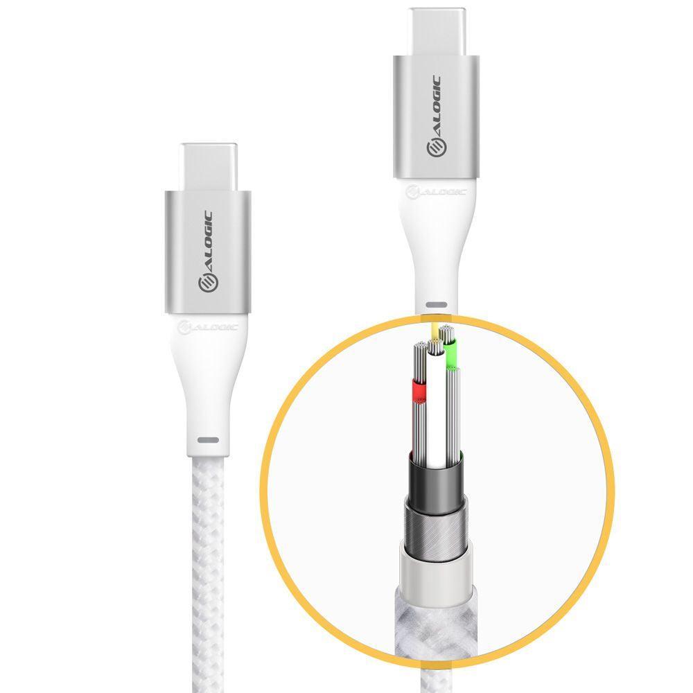 ALOGIC Super Ultra USB 2.0 USB-C to USB-C Cable - 5A|480Mbps - Silver - 30cm (ULCC2030-SLV)