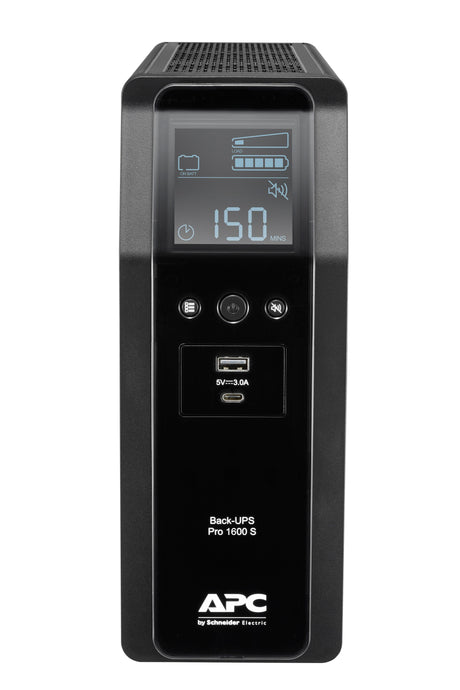 APC 1.6 kVA | 960W | 176-294V | 50|60Hz | 45 dB | 100x368x260mm | 12.1kg | Black (BR1600SI)