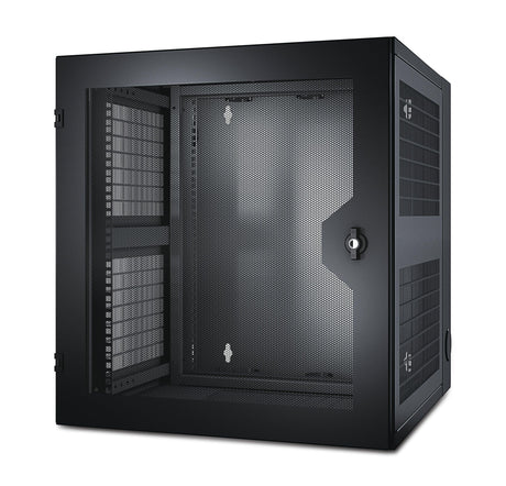 APC NetShelter WX 13U w|Threaded Hole Vertical Mounting Rail Vented Front Door Black (AR100HD)