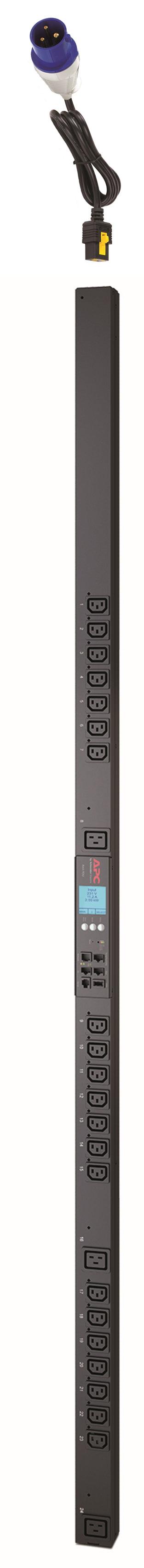 APC Rack PDU 2G | Metered | ZeroU | 16A | 230V | (21) C13 & (3) C19 (AP8659EU3)