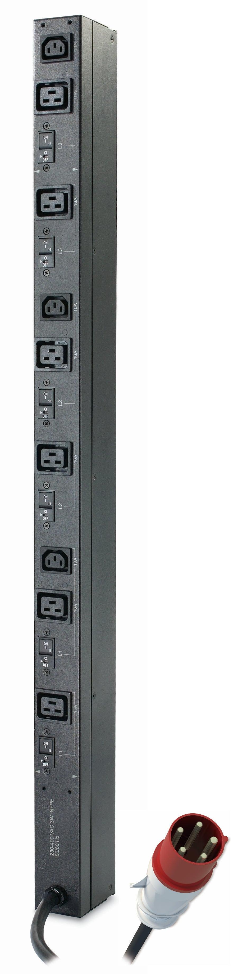 APC Rack PDU | Basic | Zero U | 22kW | 400V | (6) C19 & (3) C13 (AP7555A)
