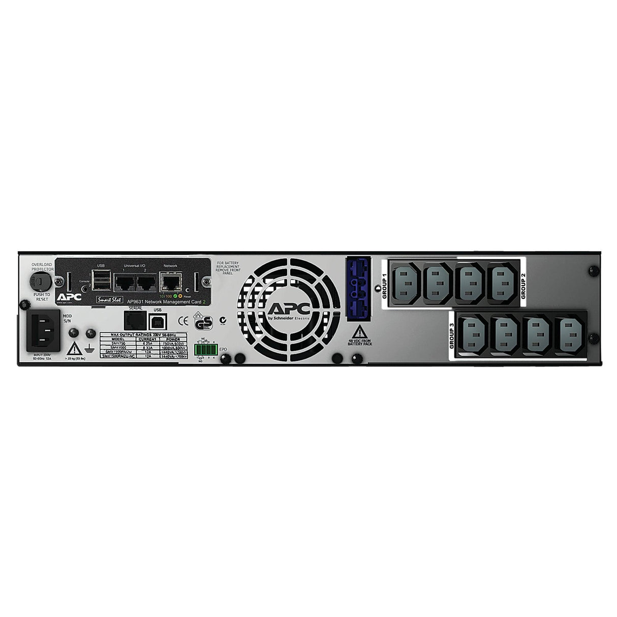 APC Smart-UPS X 1500VA Rack|Tower LCD 230V with Network Card (SMX1500RMI2UNC)