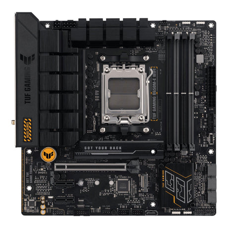 ASUS AMD B650 | AM5 | 4 x DIMM DDR5 | 802.11 a|b|g|n|ac|ax | Bluetooth 5.2 | 256 Mb Flash ROM | UEFI AMI BIOS | micro-ATX (TUF GAMING B650M-E WIFI)