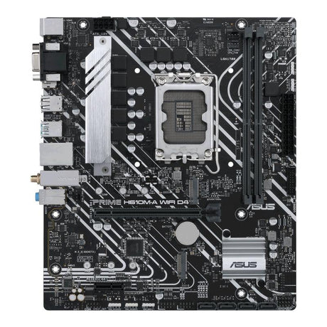 ASUS Intel H610 (LGA 1700) mic-ATX motherboard with DDR4 | dual M.2 slots | Intel 1 Gb Ethernet | WIFI 5 | DisplayPort ports | SATA 6 Gbps | Addressable Gen 2 headers | and Arua Sync (PRIME H610M-A WIFI D4)