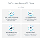 STARTECH USB C Multiport Adapter, Dual 4K 60Hz HDMI 2.0b, HDR10, 2x 10Gbps USB Hub, 100W PD Pass
