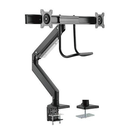 Brateck Dual Monitors Aluminum Heavy-Duty Gas Spring Monitor Arm with Handle Fit Most 17‘-32’ Monitors Up to 8kg per screen VESA 75x75/100x100(LS)