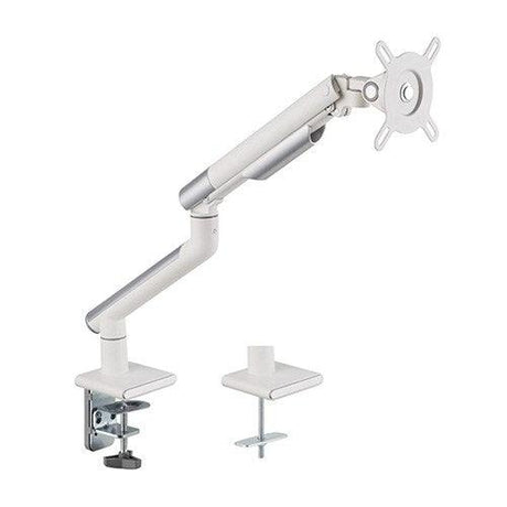 Brateck Single Monitor Premium Slim Aluminum Spring-Assisted Monitor Arm Fix Most 17'-32' Monitor Up to 9kg per screen VESA 75x75/100x100 - White