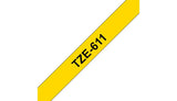 BROTHER 6mm Black on Yellow Laminated Tape | 8m (TZE-611)