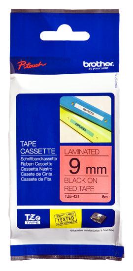 BROTHER 9 mm black on red tape | 8m (TZE-421)