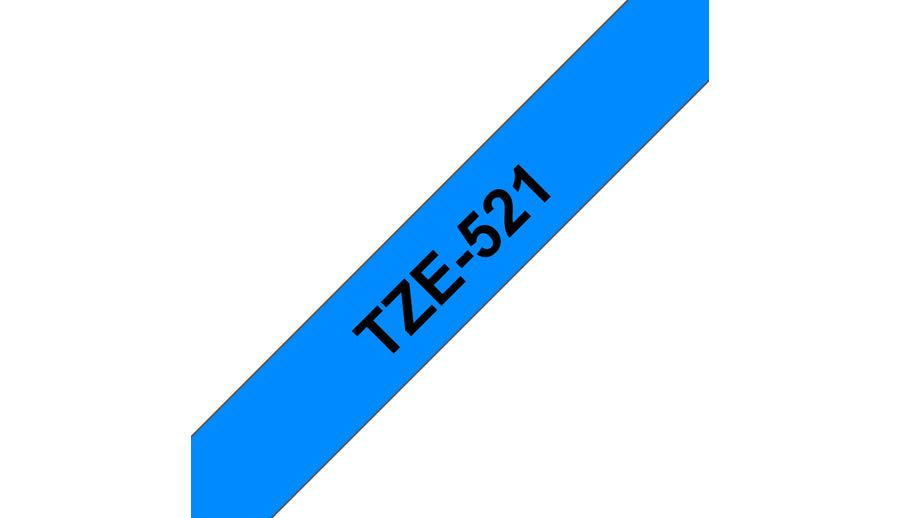 BROTHER 9mm Black on Blue Laminated Tape - 8m (TZE-521)