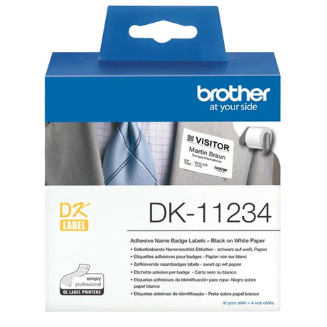 BROTHER Adhesive Visitor Badge Label Roll | 60 x 86 mm | 260 labels per roll (DK-11234)