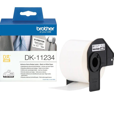 BROTHER Adhesive Visitor Badge Label Roll | 60 x 86 mm | 260 labels per roll (DK-11234)